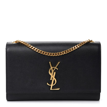 Saint Laurent Grain De Poudre Medium Classic Monogram Kate Satchel Black 1 of 11