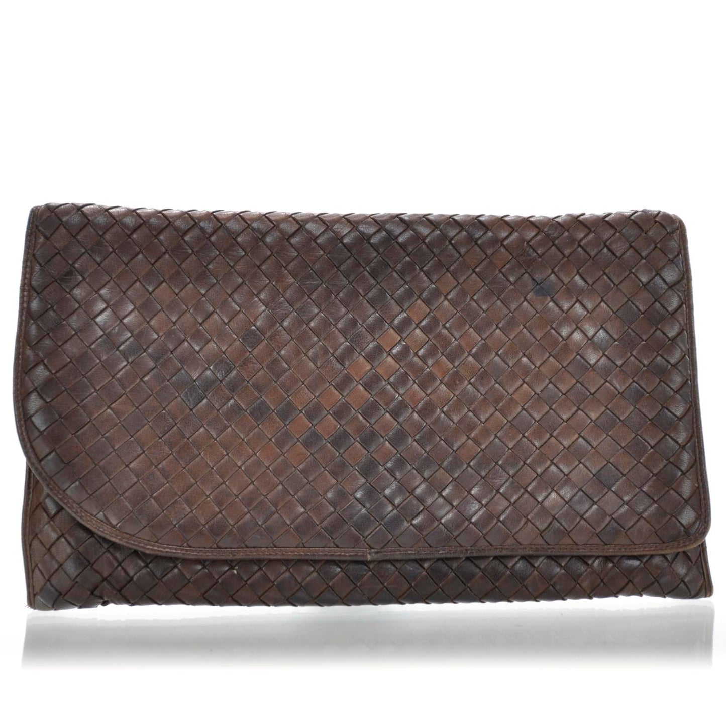 Vintage Intrecciato Clutch Brown