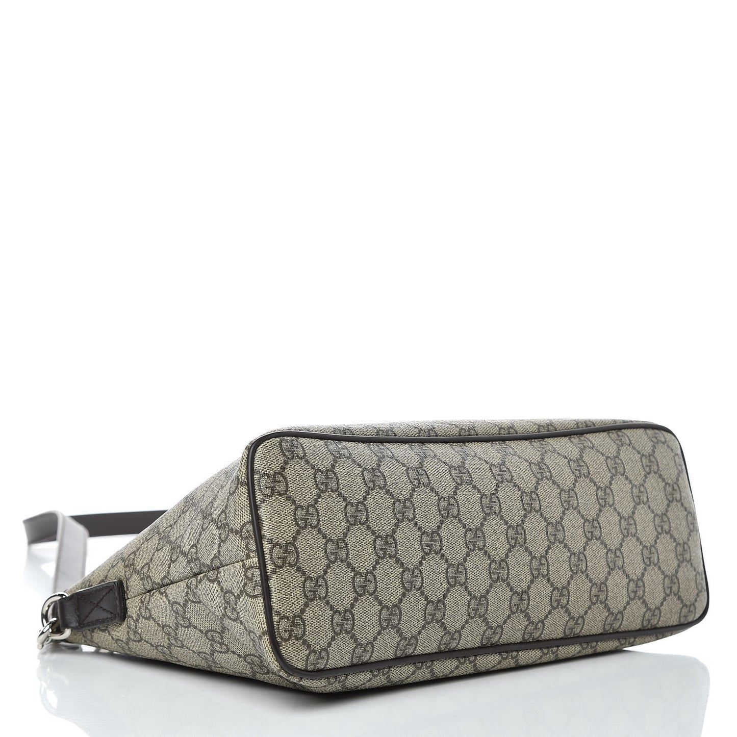 GG Supreme Monogram Small Zippered Tote Dark Brown