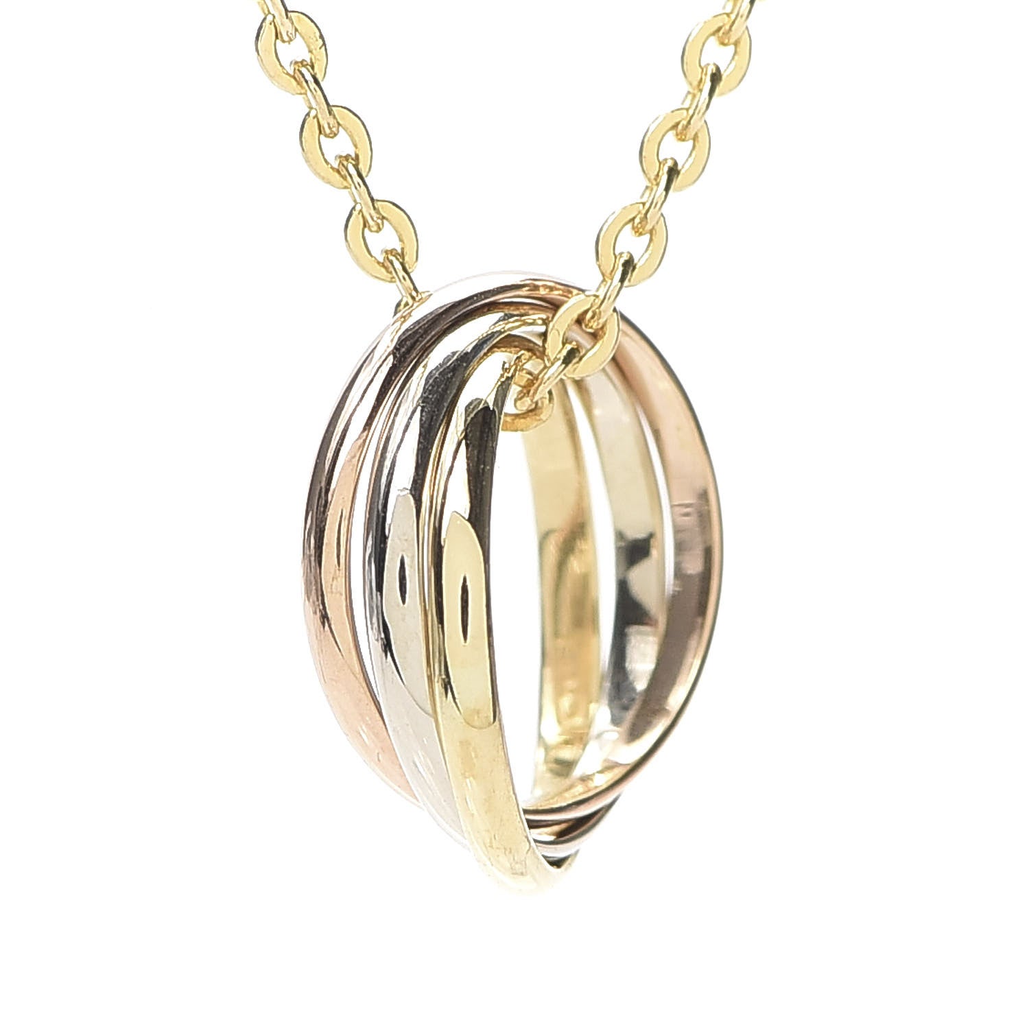 Cartier 18K Pink Yellow White Gold Baby Trinity Pendant Necklace 5 of 7
