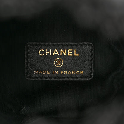 Chanel Denim Quilted Mood Mini Bucket With Chain Black Multicolor 6 of 10