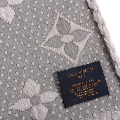Louis Vuitton Wool Silk Logomania Scarf Pearl Grey 3 of 3