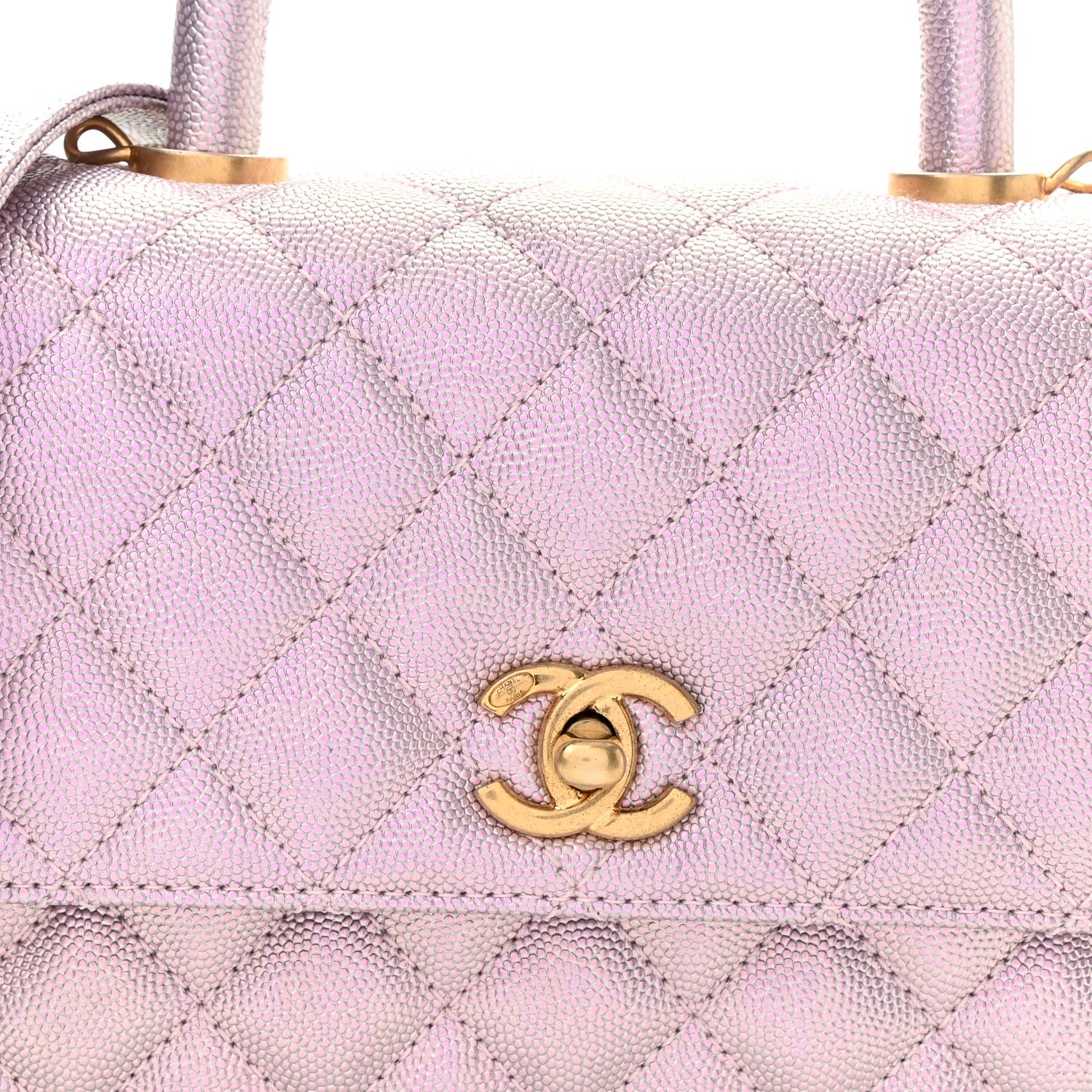 Chanel Iridescent Caviar Quilted Mini Coco Handle Flap Light Pink 8 of 11