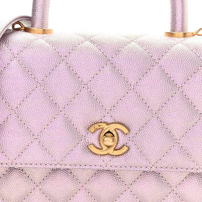 Chanel Iridescent Caviar Quilted Mini Coco Handle Flap Light Pink 8 of 11