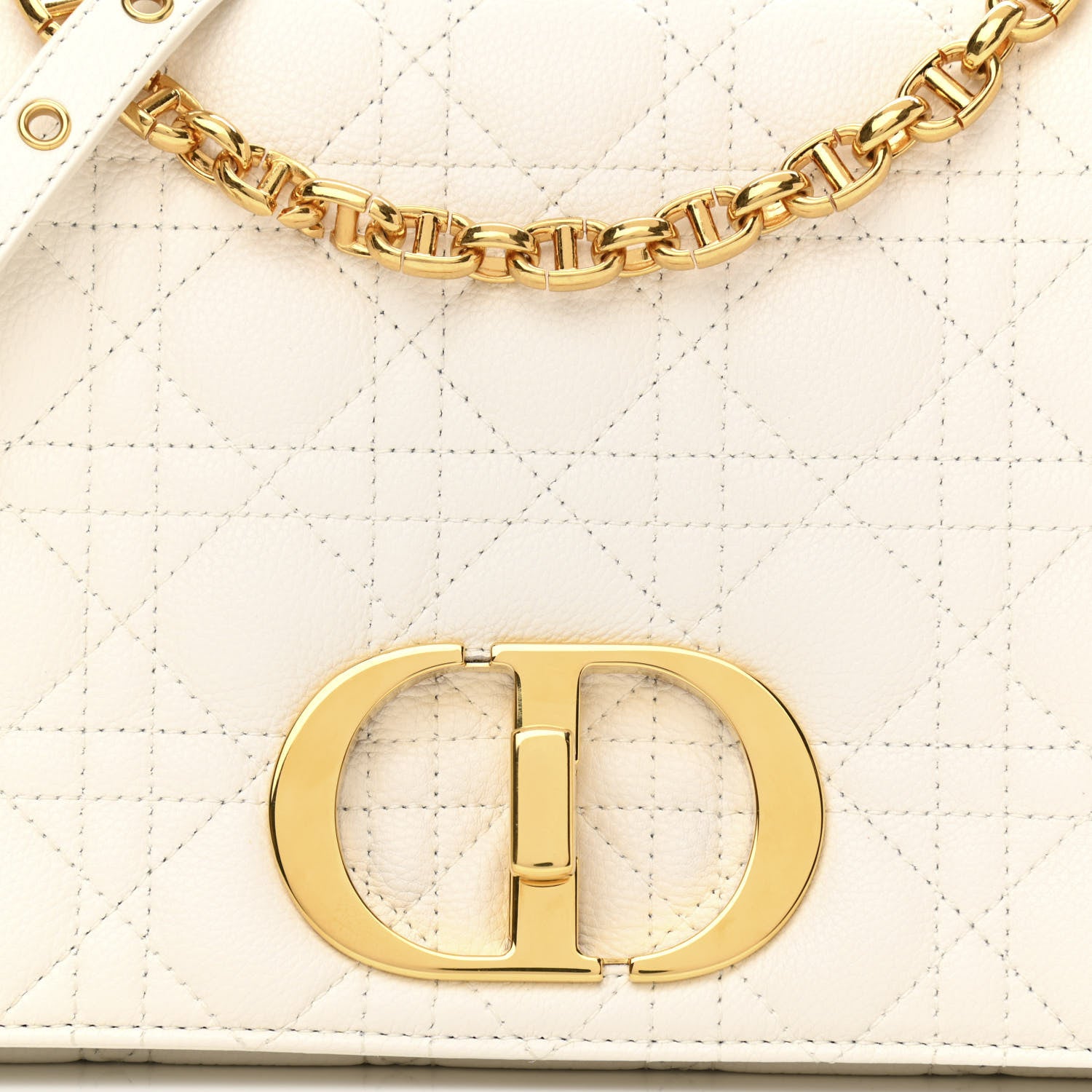 Christian Dior Lambskin Cannage Large Caro Bag Ivory 8 of 11