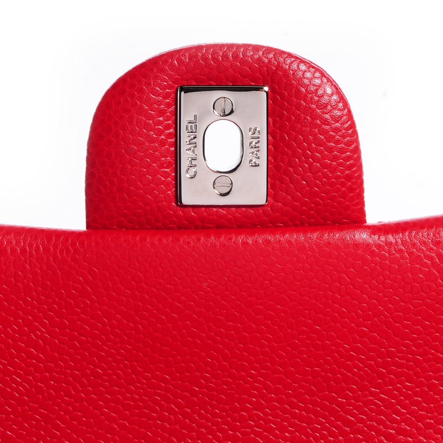 Caviar Quilted Mini Square Flap Red