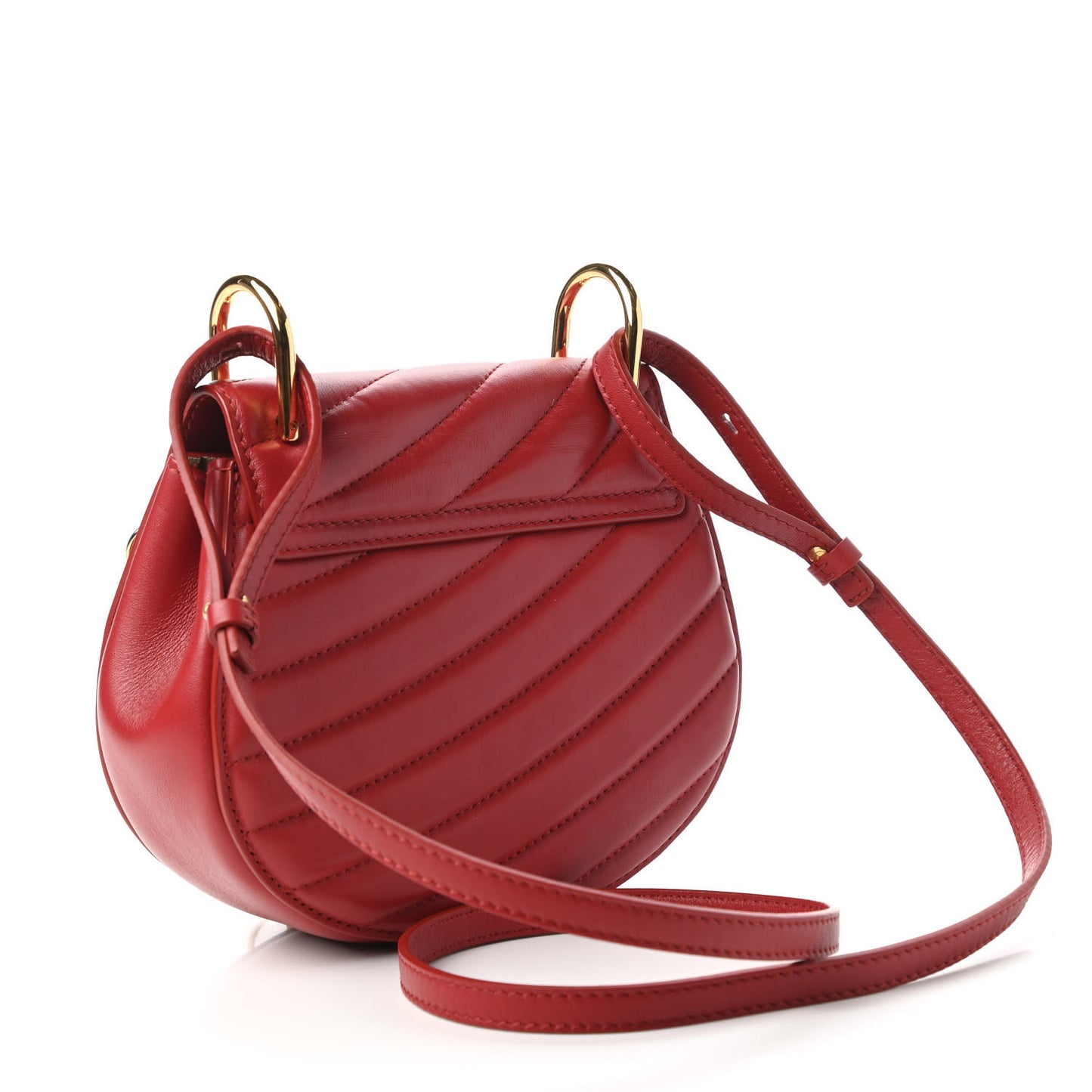 Calfskin Quilted Mini Drew Bijou Shoulder Bag Dahlia Red