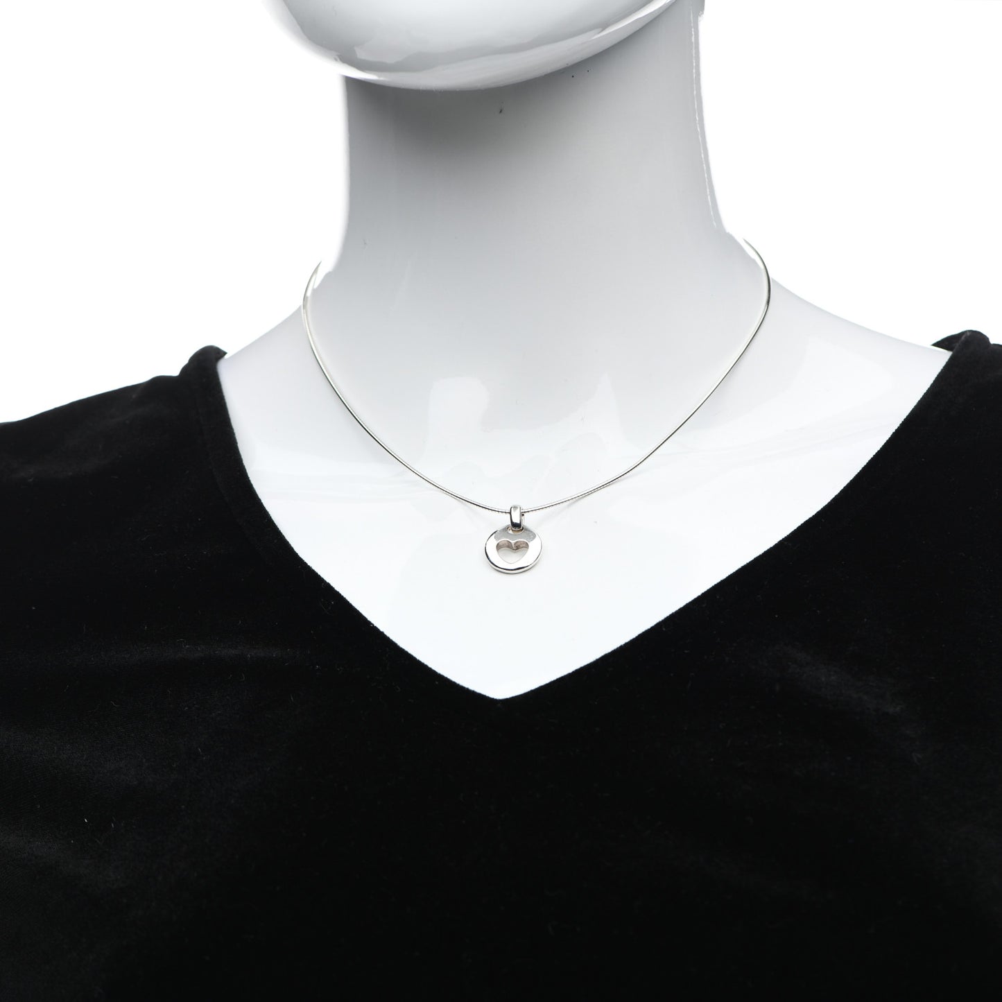Sterling Silver Heart Wire Pendant Necklace