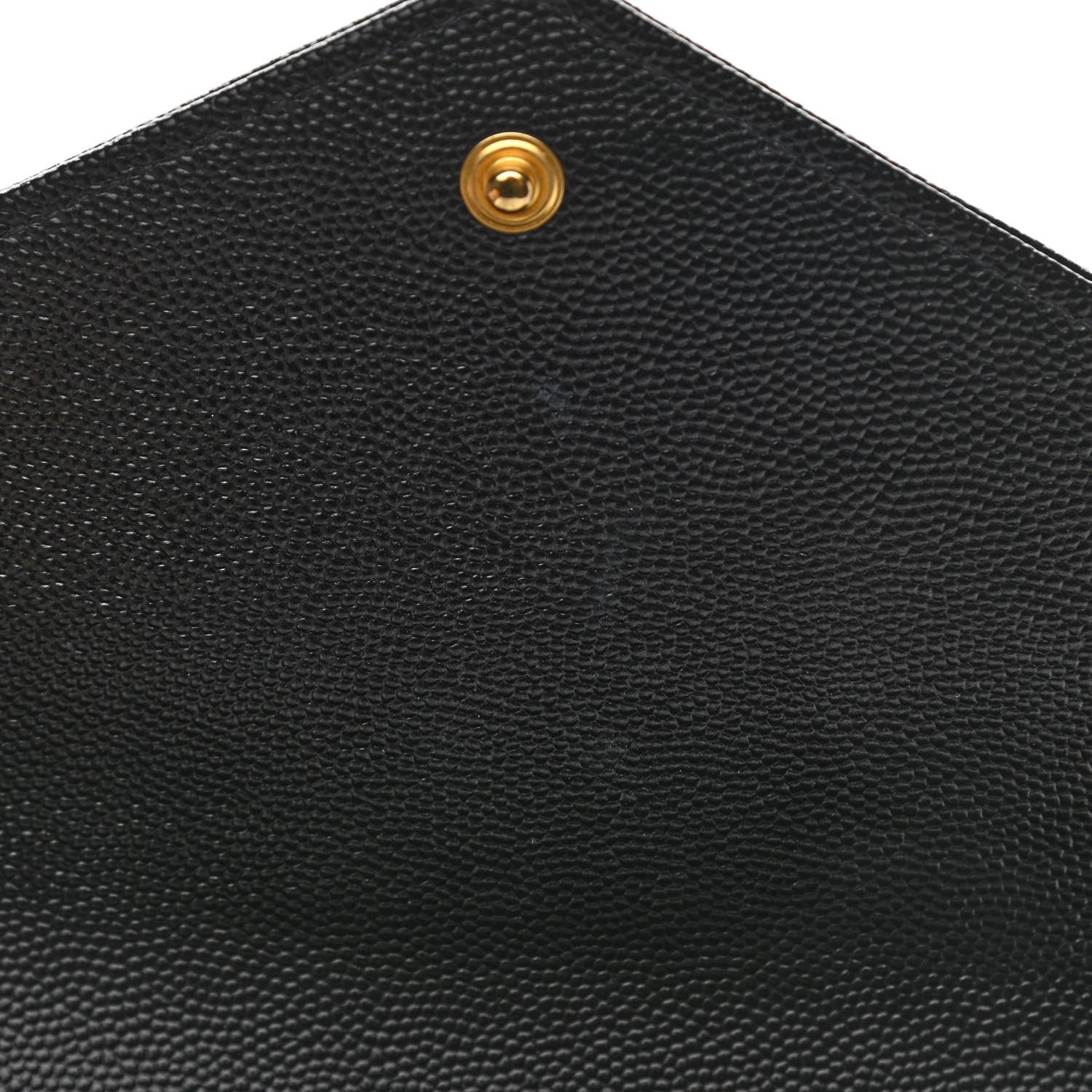 Saint Laurent Grain De Poudre Matelasse Chevron Monogram Chain Wallet Black 9 of 11