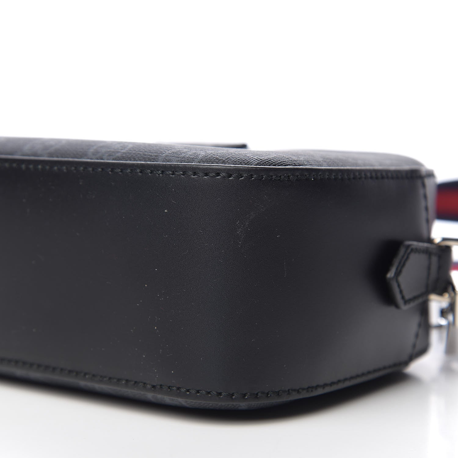 Gucci GG Supreme Monogram Web Shoulder Bag Black Grey 8 of 9