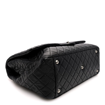 Chanel Grained Calfskin Quilted XXL Travel Flap Bag Black 4 of 9