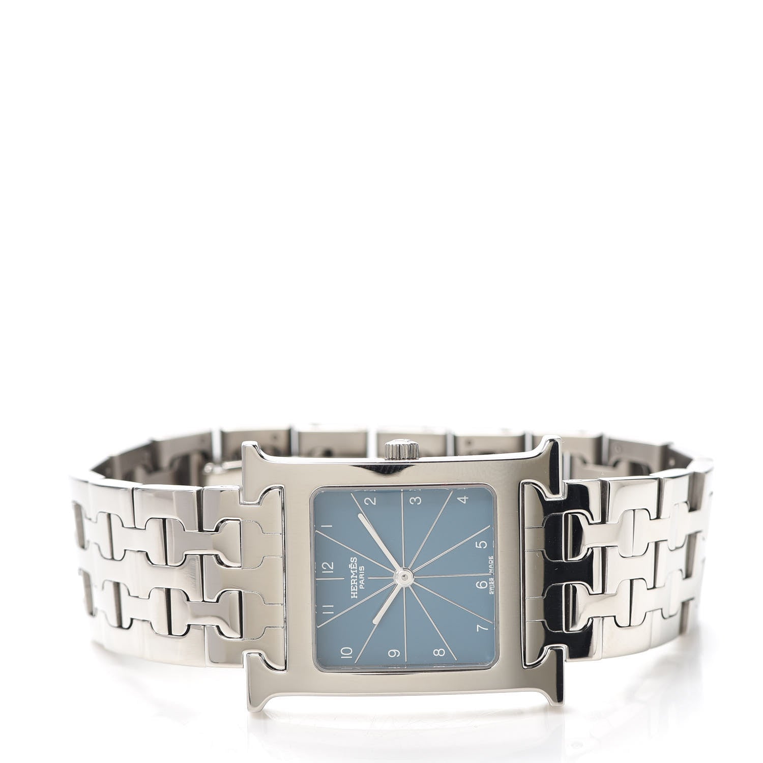 Hermes Stainless Steel 26mm Heure H Hour Quartz Watch Blue 2 of 5