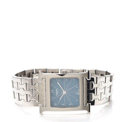 Hermes Stainless Steel 26mm Heure H Hour Quartz Watch Blue 2 of 5
