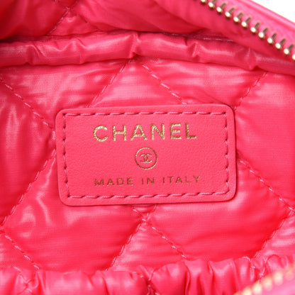 Chanel Patent Quilted Medium Curvy Pouch Cosmetic Case Pink 7 of 11