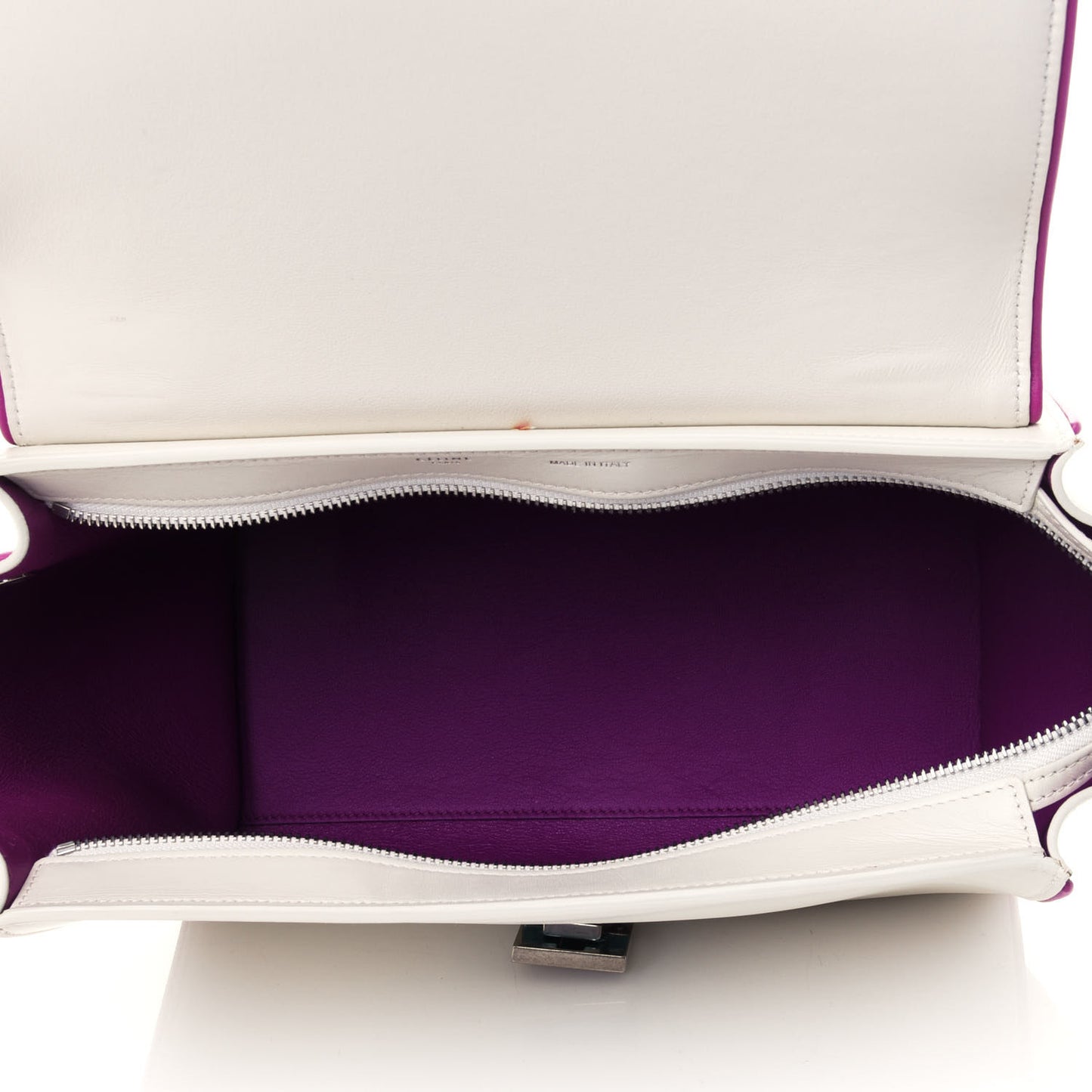Smooth Calfskin Small Trapeze White Magenta