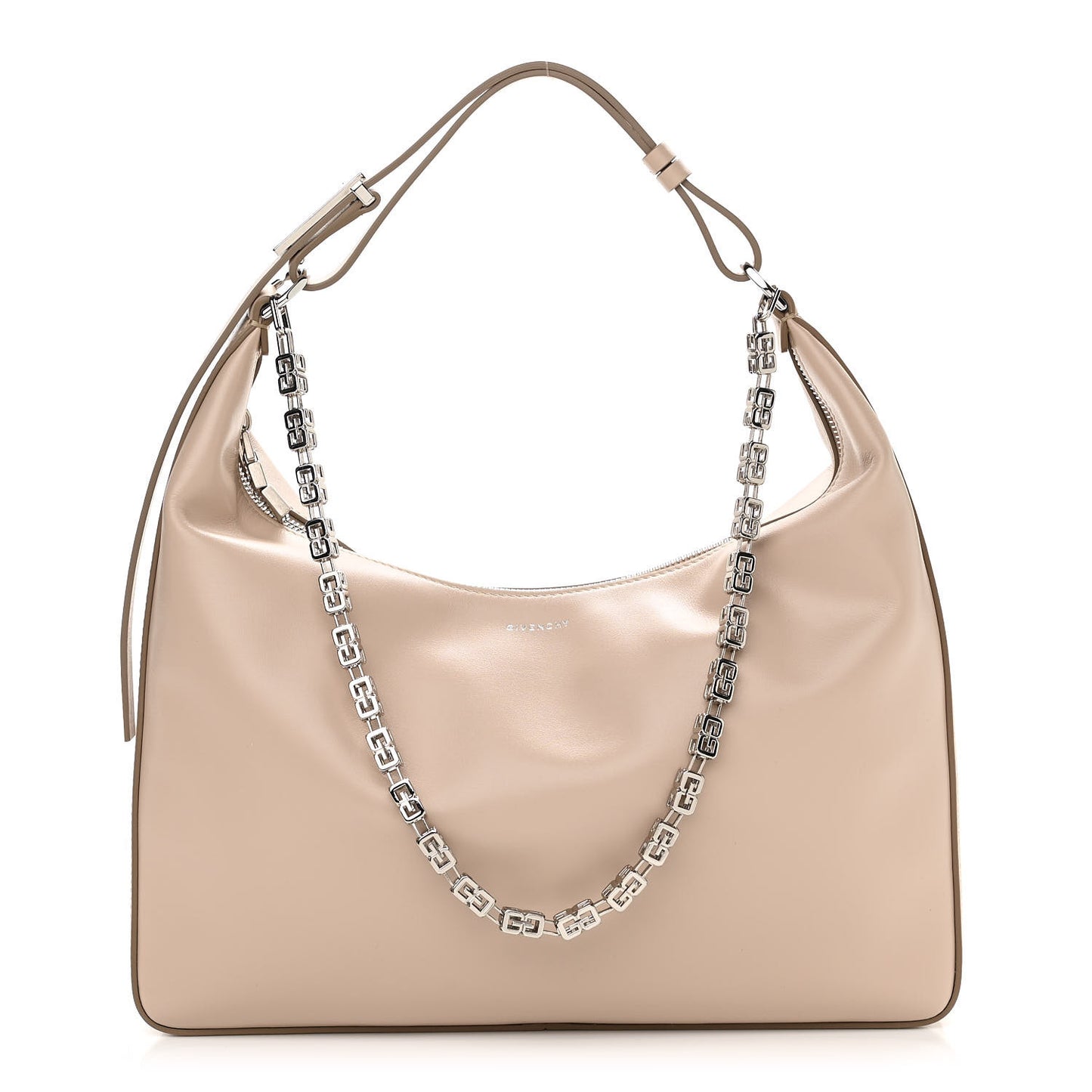 Smooth Calfskin Medium Moon Cut Out Shoulder Bag Dune
