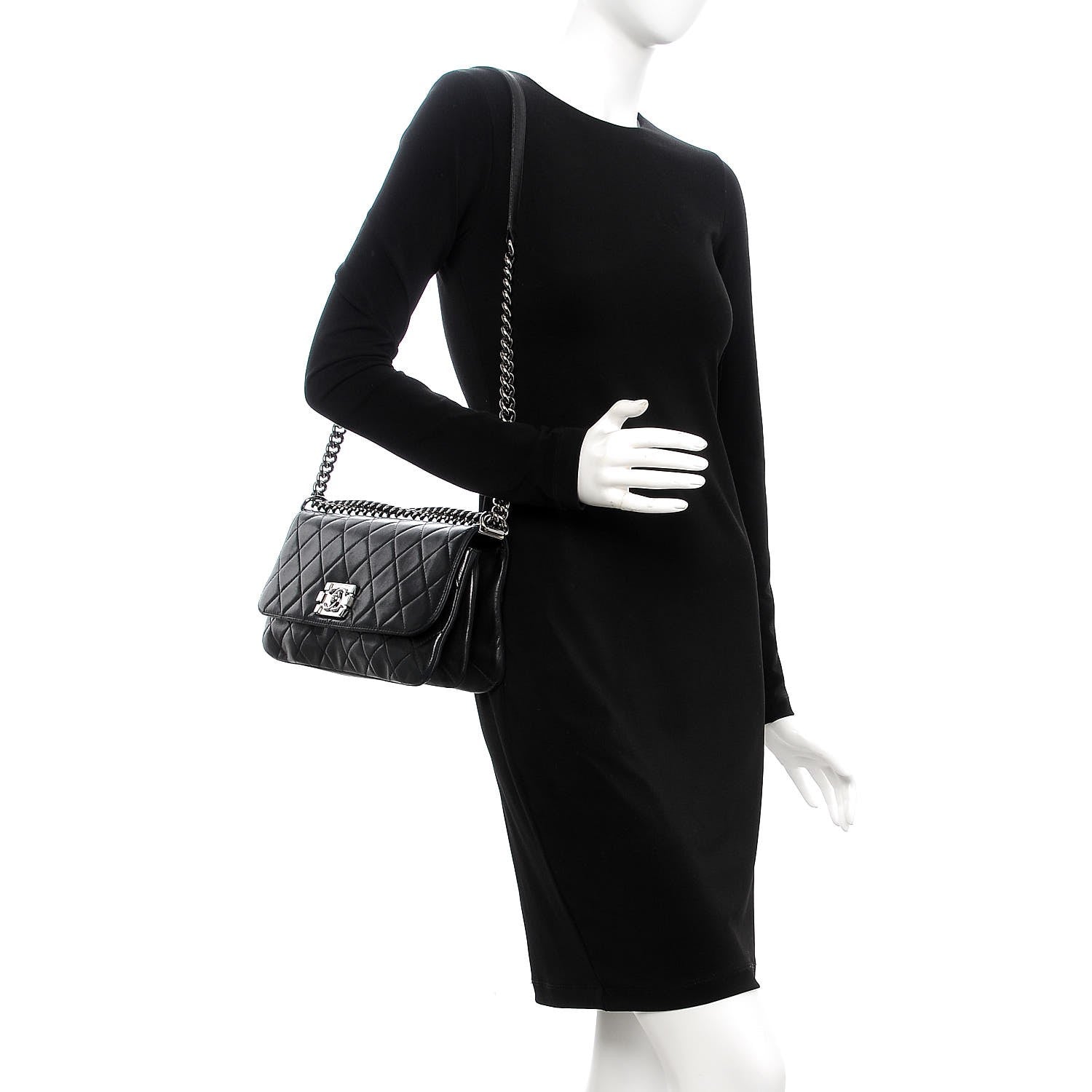 Chanel Lambskin Quilted Soft Boy Flap Black 2 of 11