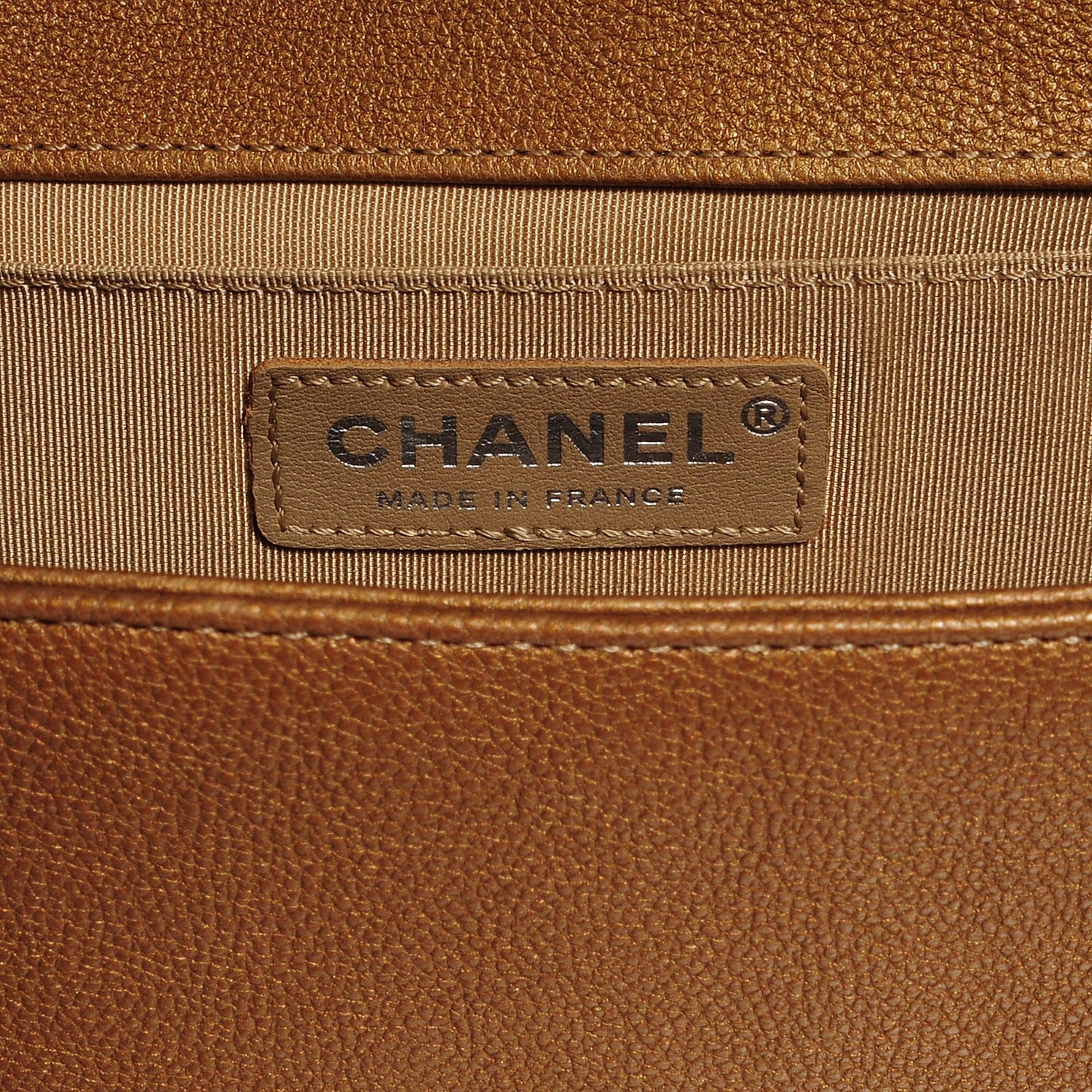 Chanel Metallic Calfskin Quilted Medium Boy Flap Dark Gold 5 of 7