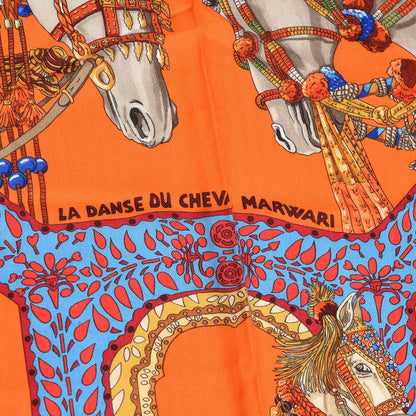 Hermes Cashmere Silk La Danse Du Cheval Marwari Shawl 140 3 of 5