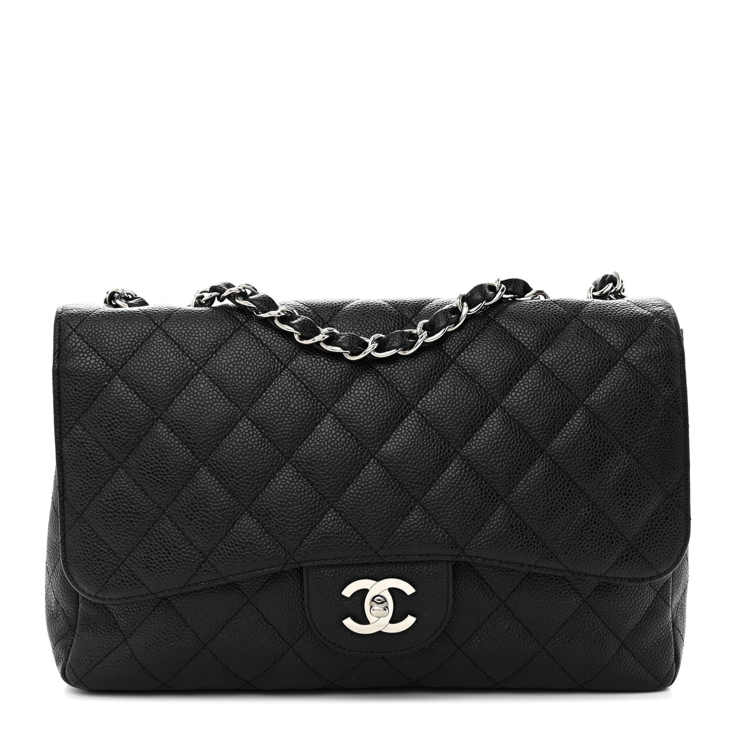 Caviar Quilted Jumbo Single Flap Black