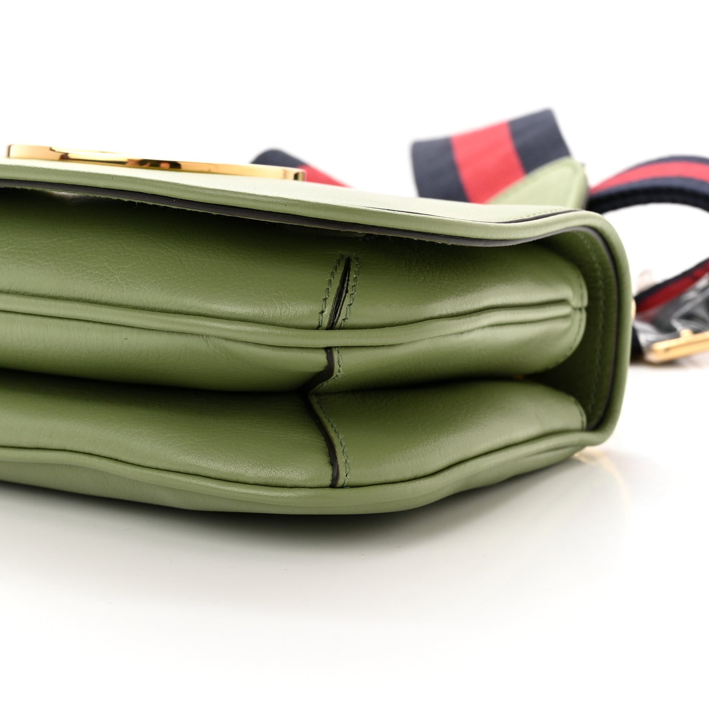 Roxy Calfskin Web Mini Blondie Shoulder Bag Salamander Green