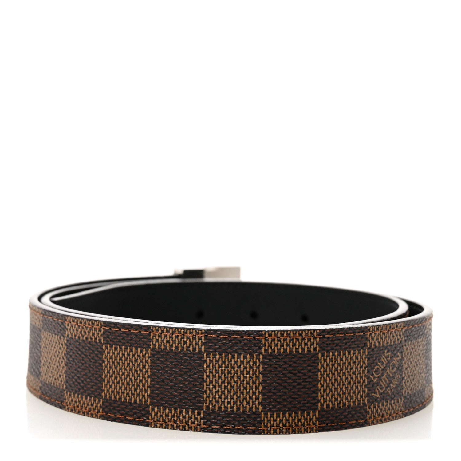 Louis Vuitton Damier Ebene LV Paris Buckle 85 34 Belt 2 of 5
