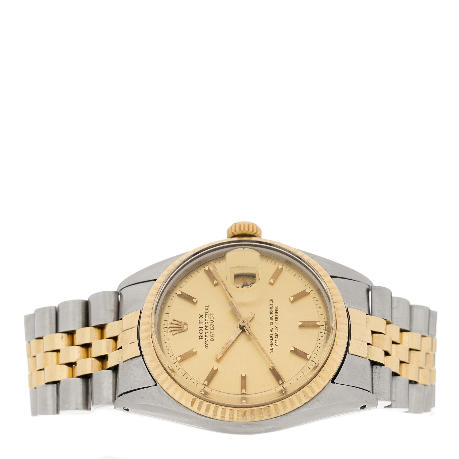 Rolex Stainless Steel 18K Yellow Gold 36mm Oyster Perpetual Datejust Watch Champagne 1601 2 of 4
