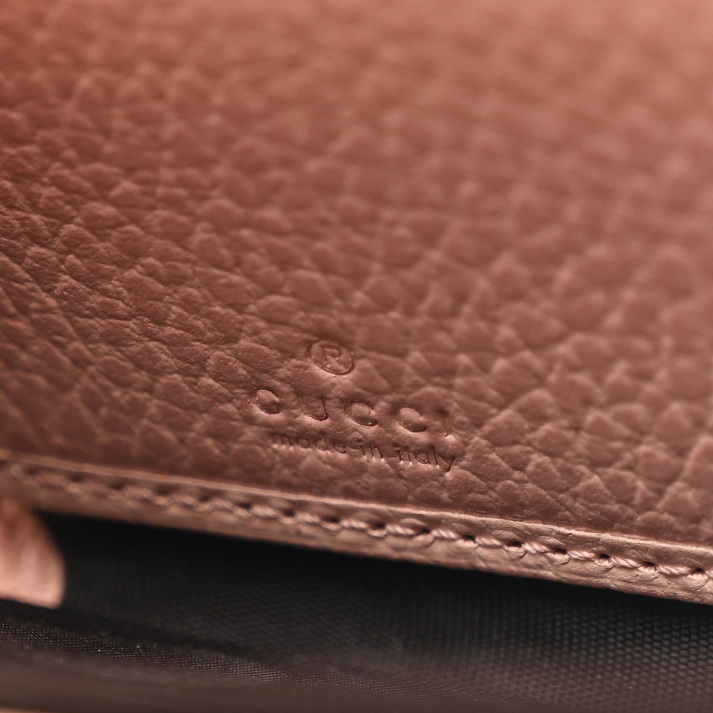 Dollar Calfskin GG Supreme Monogram GG Marmont Zip Around Wallet Light Pink Beige White
