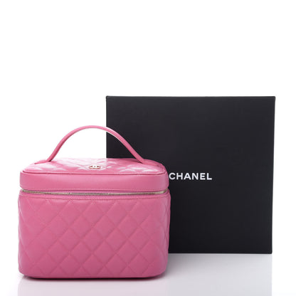 Chanel Caviar Quilted Large Vanity Pouch Pink 10 of 10
