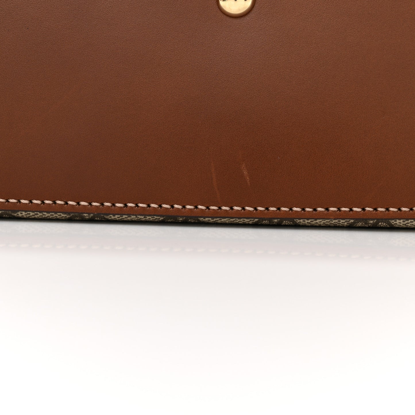 GG Supreme Monogram Linea A Foldover Tote Brown