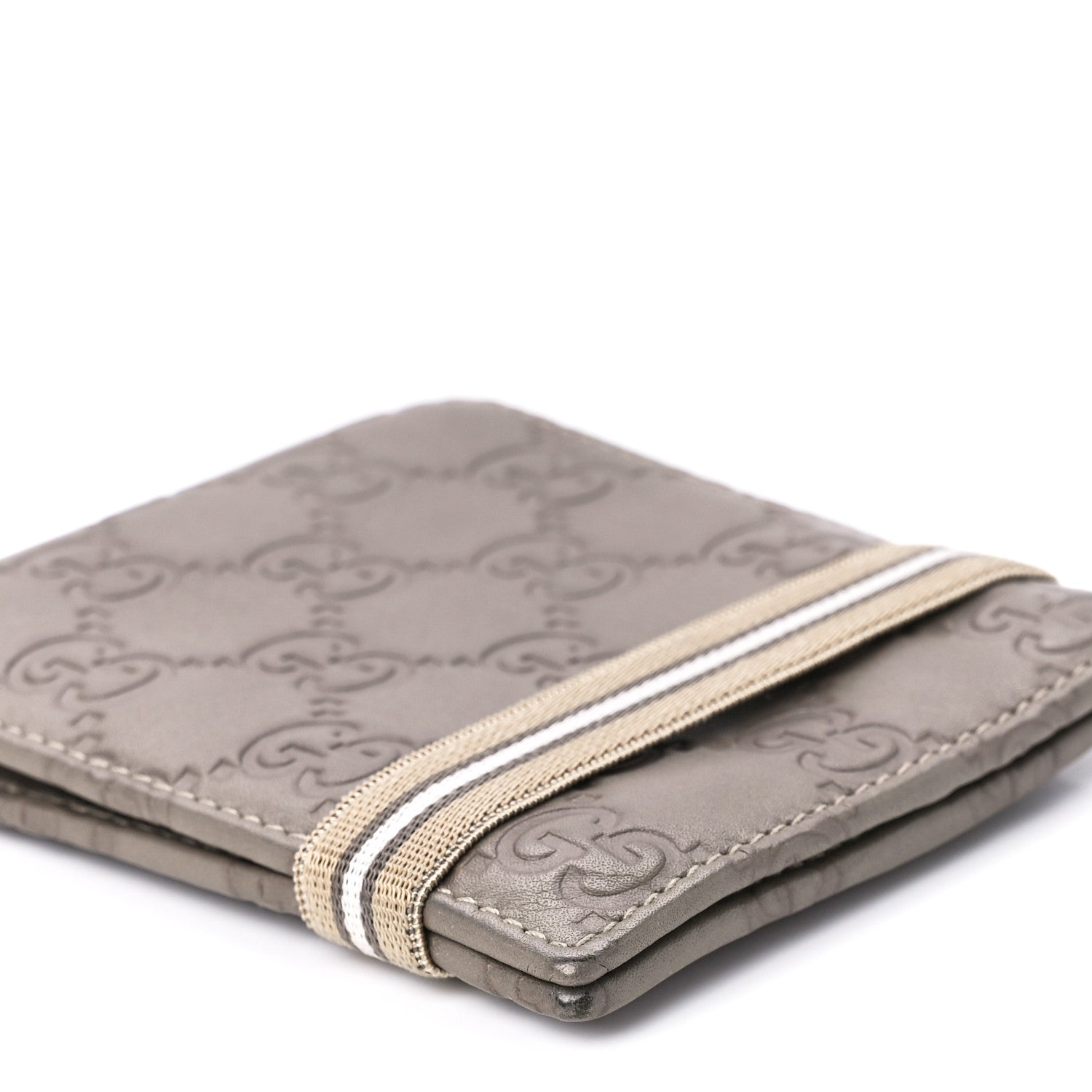Gucci Guccissima Card Case Wallet Grey 13 of 14