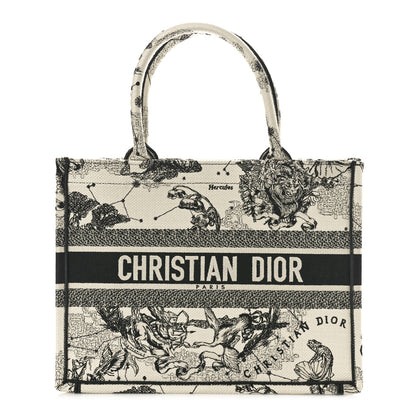 Christian Dior Canvas Zodiac Toile De Jouy Embroidered Medium Book Tote Latte 1 of 10