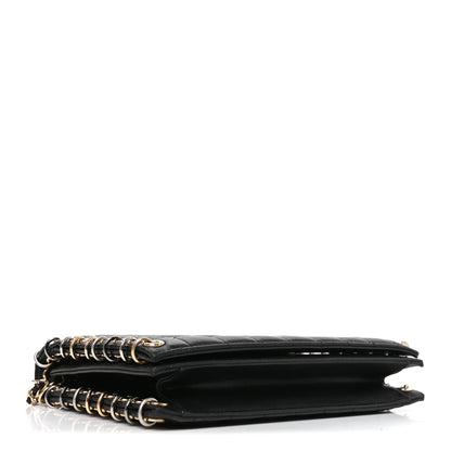 Chanel Lambskin Chocolate Bar Piercing CC Studded Small Chain Flap Bag Black 3 of 9