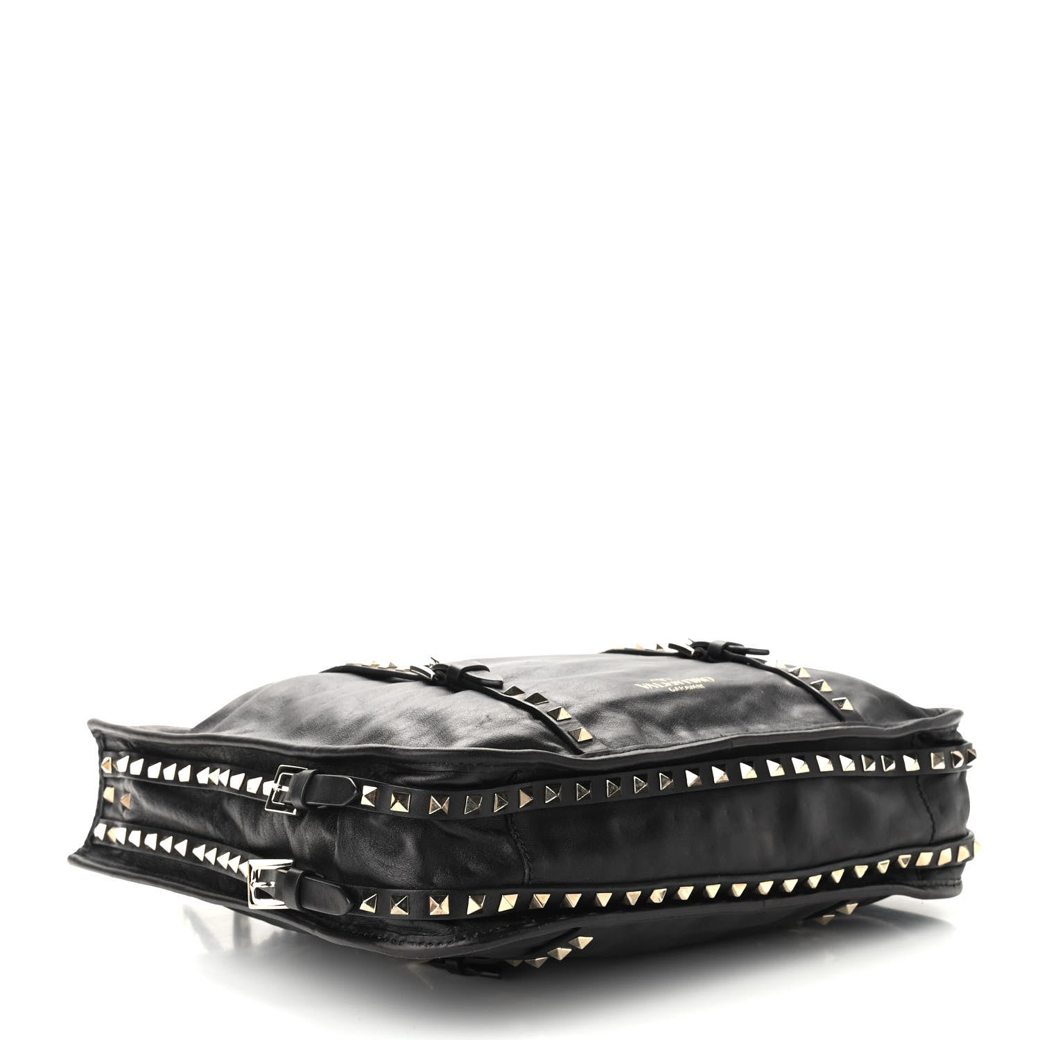 Valentino Garavani Vitello Rockstud Shopper Tote Black 4 of 9