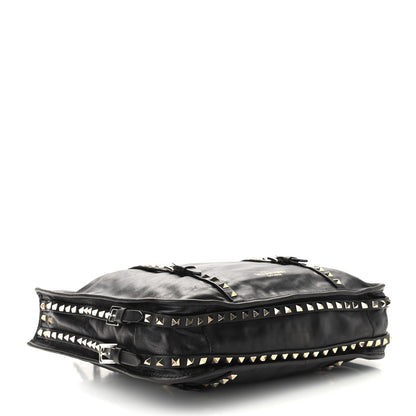 Valentino Garavani Vitello Rockstud Shopper Tote Black 4 of 9