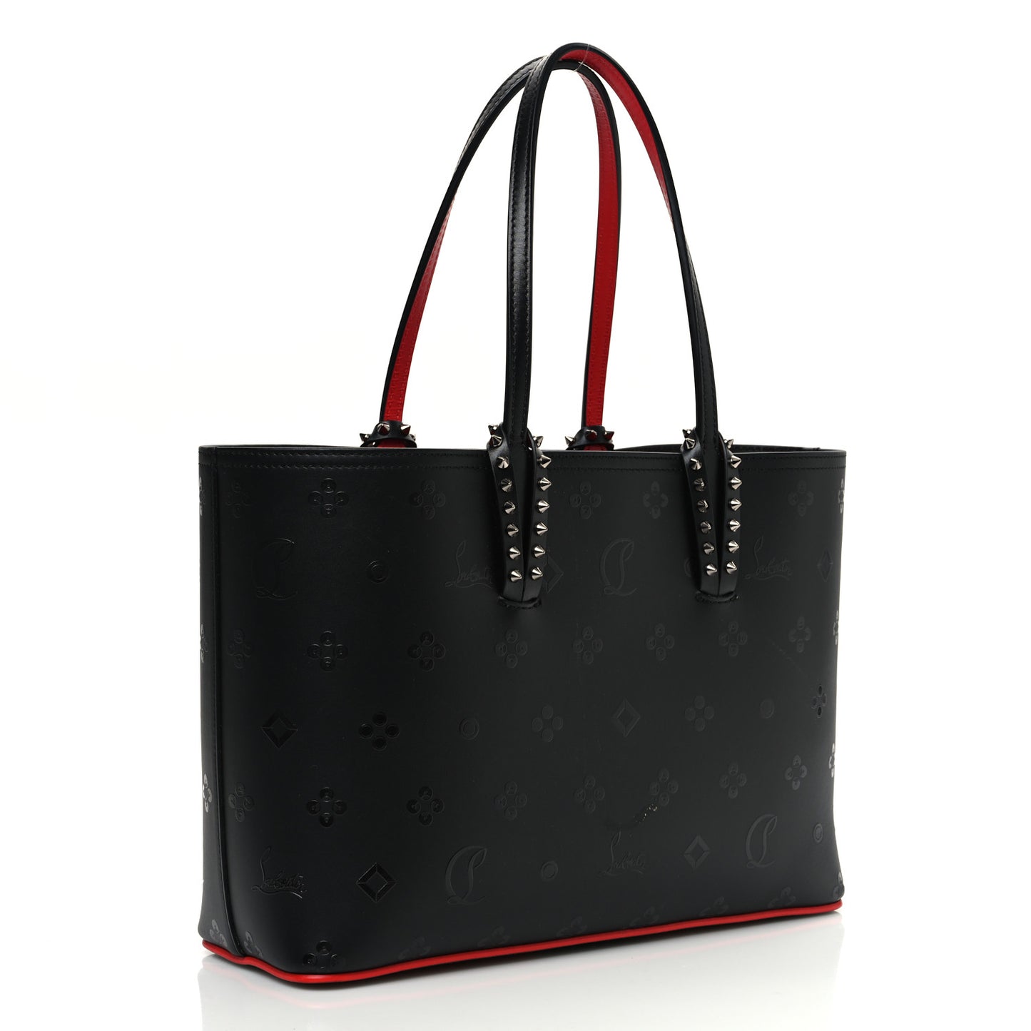 Calfskin Loubinthesky East West Cabata Tote Black