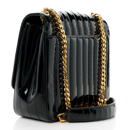 Saint Laurent SAINT LAURENT Patent Matelasse Monogram Large Vicky Chain Bag Black 3 of 16