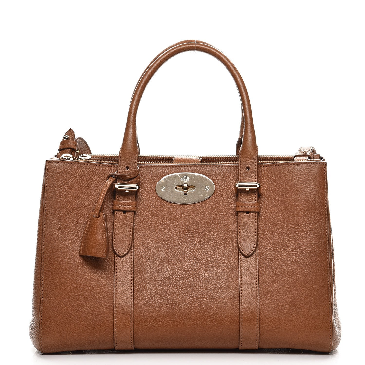 Mulberry Classic Grain Small Bayswater Double Zip Tote Oak 1 of 11