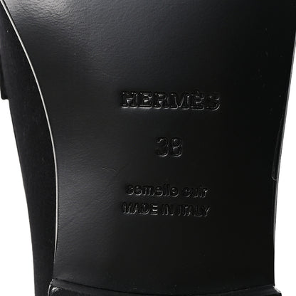 Hermes Satin Womens Destin Loafers 38 Black 6 of 9