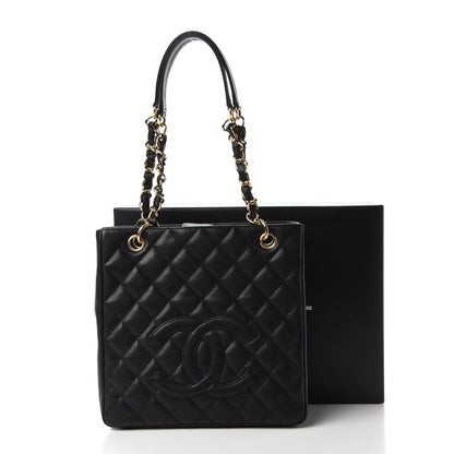 Chanel Caviar Quilted Petit Shopping Tote PST Black 11 of 12