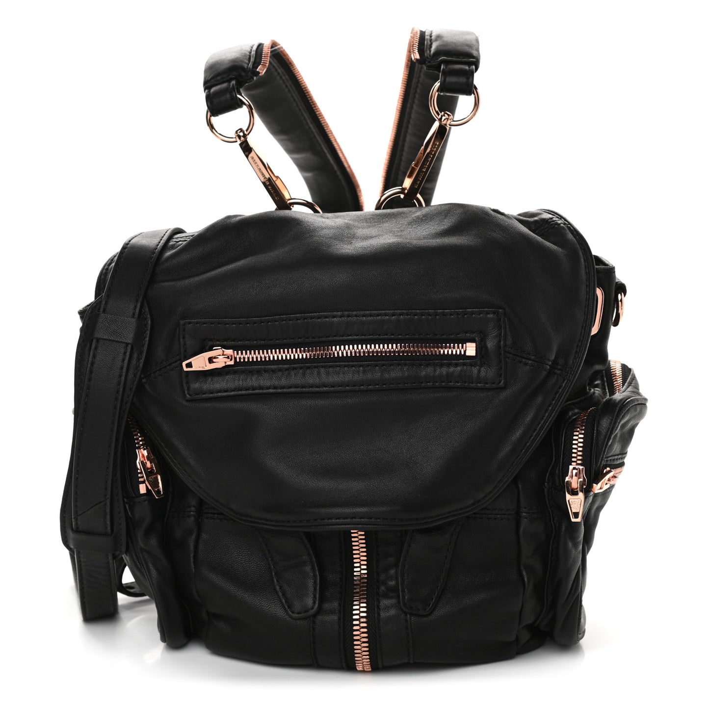 Lambskin Marti Backpack Washed Black Rose Gold Hardware