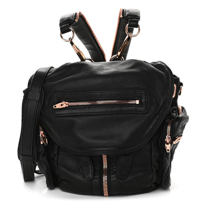 Alexander Wang Lambskin Marti Backpack Washed Black Rose Gold Hardware 1 of 8