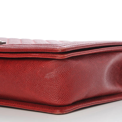 Chanel Caviar Quilted Large Boy Flap Dark Red 6 of 10