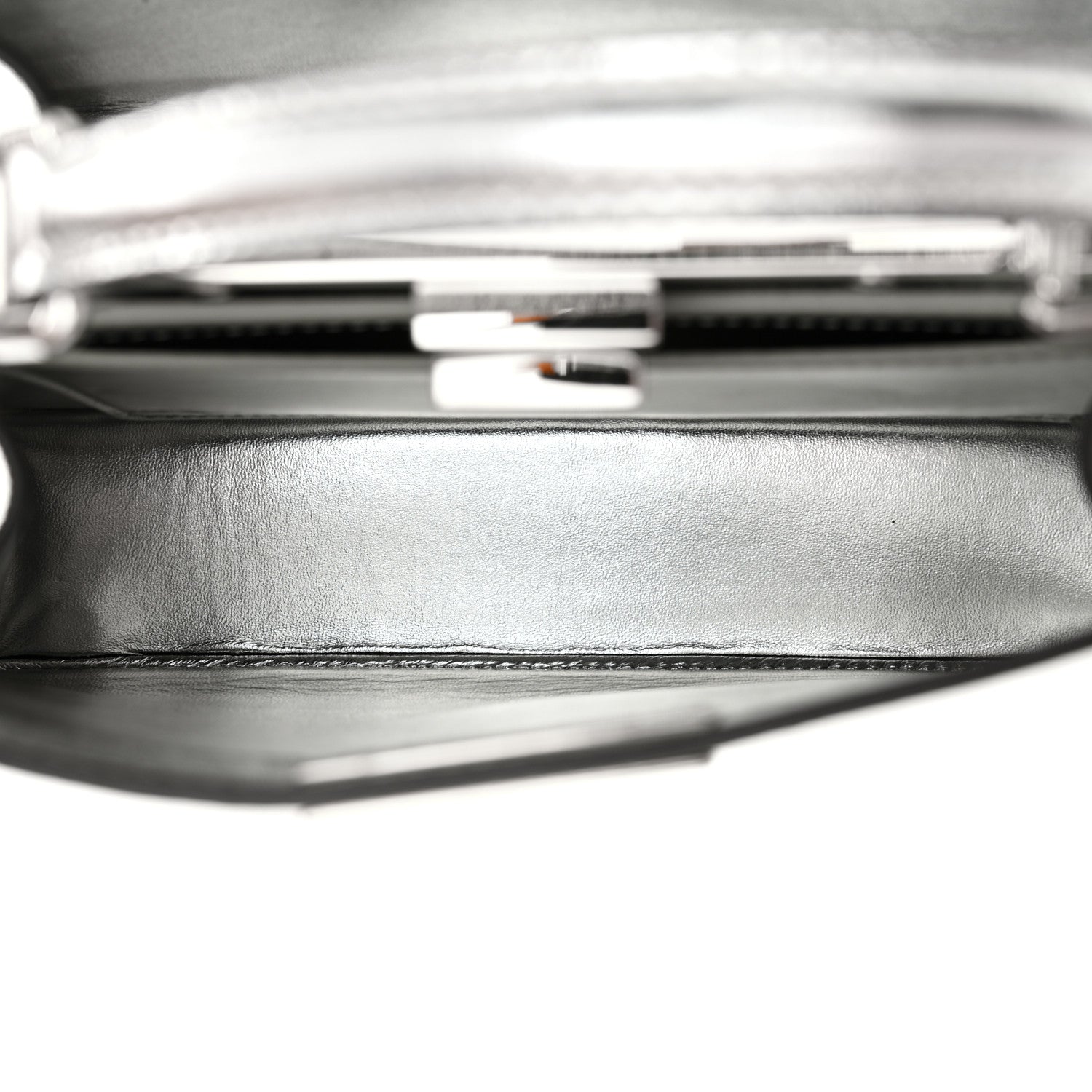 Fendi Rock Millenium Laminata Small Peekaboo I SEE U Satchel Argento 6 of 12