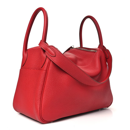 Hermes Taurillon Clemence Lindy 30 Rouge Garance 2 of 11