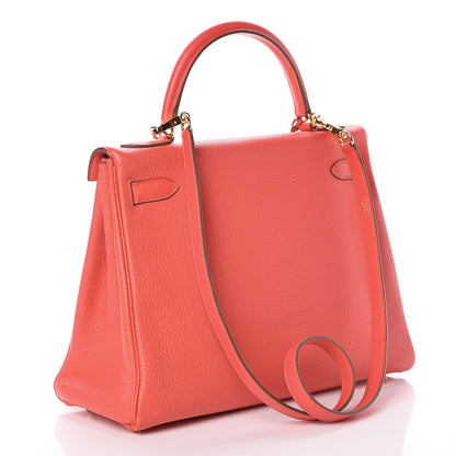 Hermes Taurillon Clemence Kelly Retourne 32 Rose Jaipur 3 of 36