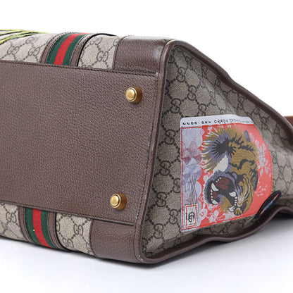 Gucci Soft GG Supreme Monogram Courrier Large Duffle Bag Beige New Acero Multicolor 9 of 13