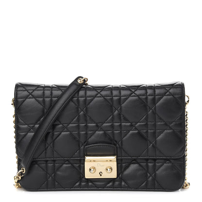 Christian Dior Lambskin Cannage Miss Dior Promenade Pouch Black 1 of 8