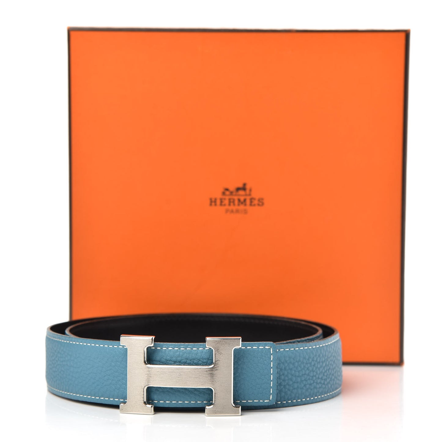 Togo Box 32mm H Belt 80 Blue Jean Black