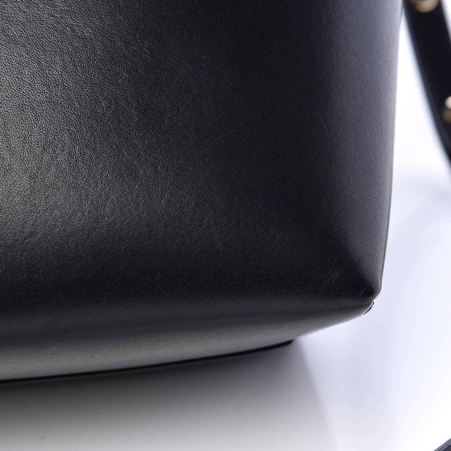 Vegetable Tanned Calfskin Mini Bucket Bag Black Royal